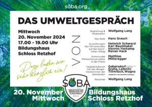 Einladung Umweltgespräch SÖBA 20.11.24 Retzhof bei Leibnitz 17:00